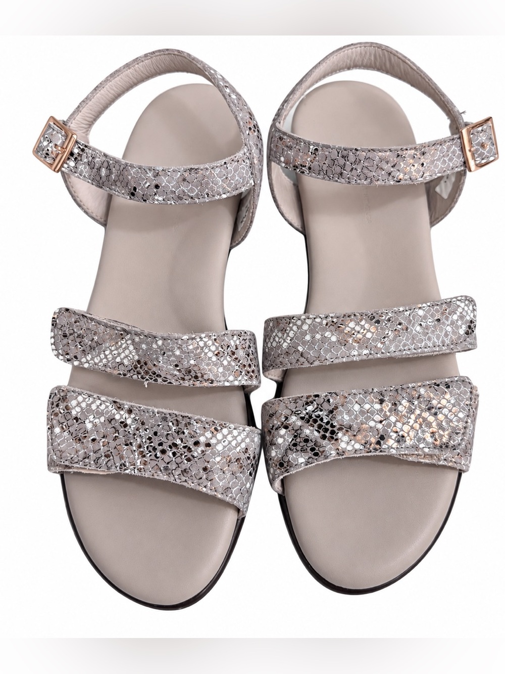 SAS Tripad Comfort Metallic Silver Leather Sandals – Size 9 M